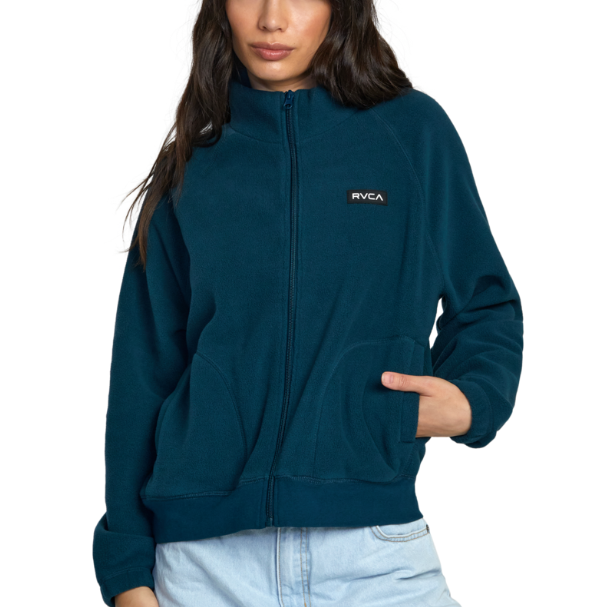RVCA Womens Glory Waffle Long Sleeve Shirt (Brown Bear)