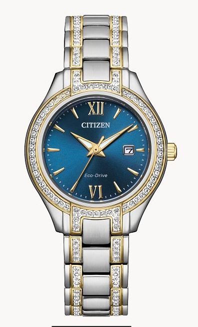 Citizen Womens Silhouette Crystal Eco-Drive Watch - Two-Tone Stainless Steel Bracelet