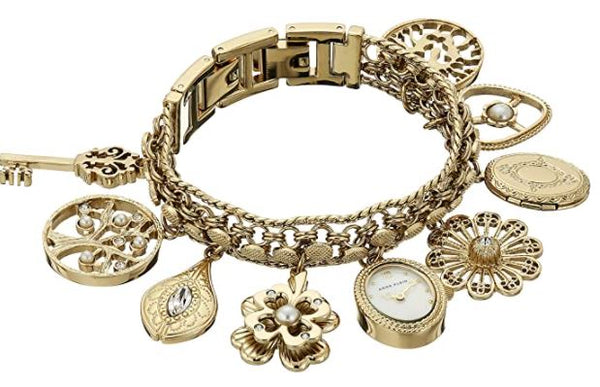Anne Klein Womens Gold Tone Bracelet Watch