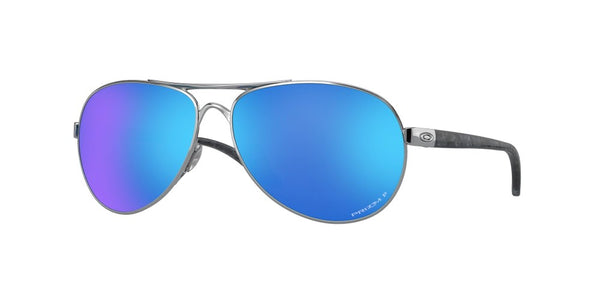 Oakley Womens Feedback Polished Chrome Frame - Prizm Sapphire Iridium Lens - Polarized Sunglasses
