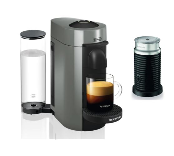 Nespresso by De’Longhi VertuoPlus Coffee and Espresso Machine with Aerocinno
