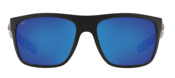 Costa Del Mar Broadbill Matte Black Frame - Blue Mirror 580 Glass Lens - Polarized Sunglasses