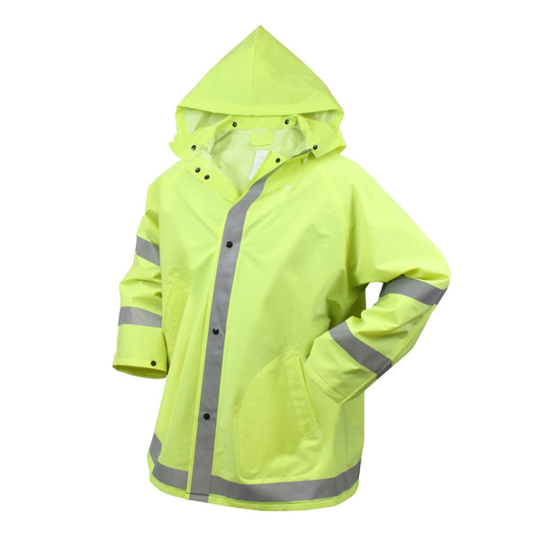 Rothco Mens Safety Reflective Rain Jacket