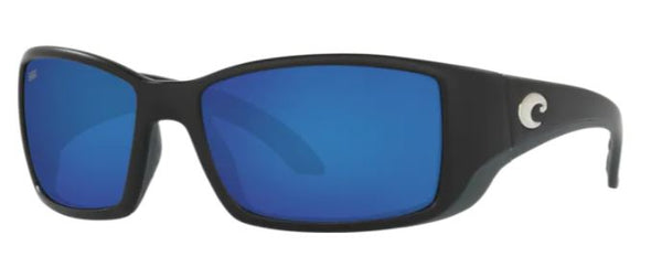 Costa Del Mar Mens Blackfin Matte Black Frame - Blue Mirror 580 Plastic Lens - Polarized Sunglasses