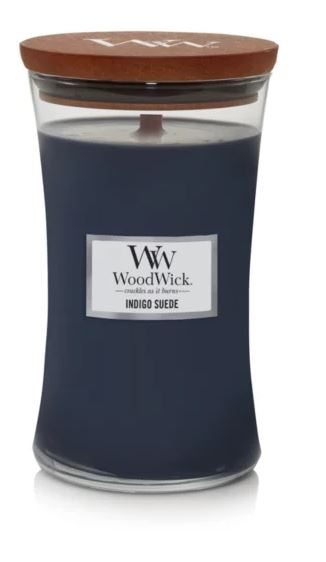 Woodwick Indigo Suede Large Hourglass Candle