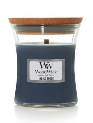 Woodwick Indigo Suede Medium Hourglass Candle