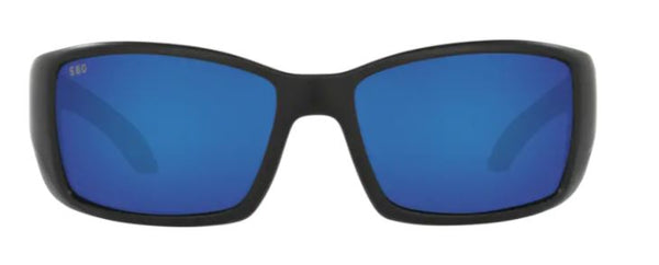 Costa Del Mar Mens Blackfin Matte Black Frame - Blue Mirror 580 Plastic Lens - Polarized Sunglasses