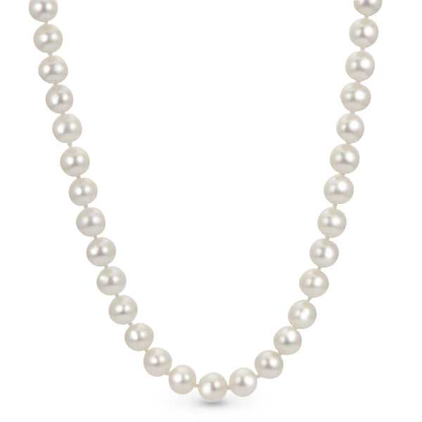 Imperial Pearls Cultured Freshwater Pearl Strand Necklace w/ Sterling Silver Clasp 18" - 7-7.5MM