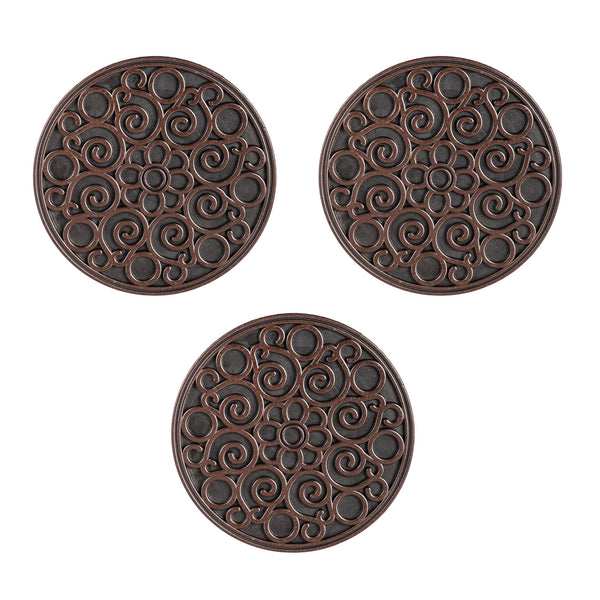 Plow & Hearth Floral Recycled Rubber Stepping Stones - Set of 3