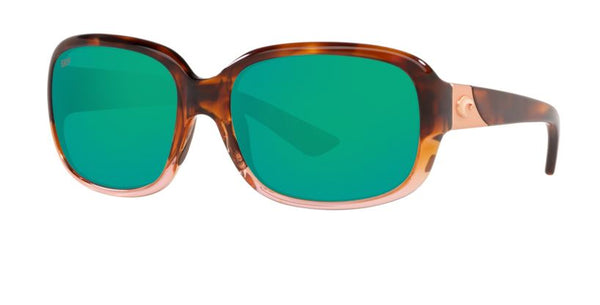 Costa Del Mar Gannet Shiny Tortoise Fade Frame - Green Mirror 580 Plastic Lens - Polarized Sunglasses