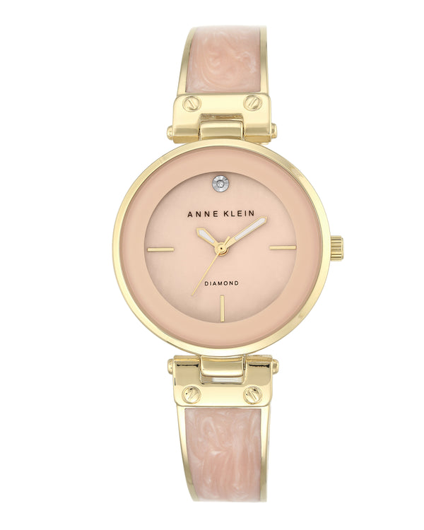 Anne Klein Womens Blush Mother Of Pearl Dial Ladies Bangle Watch