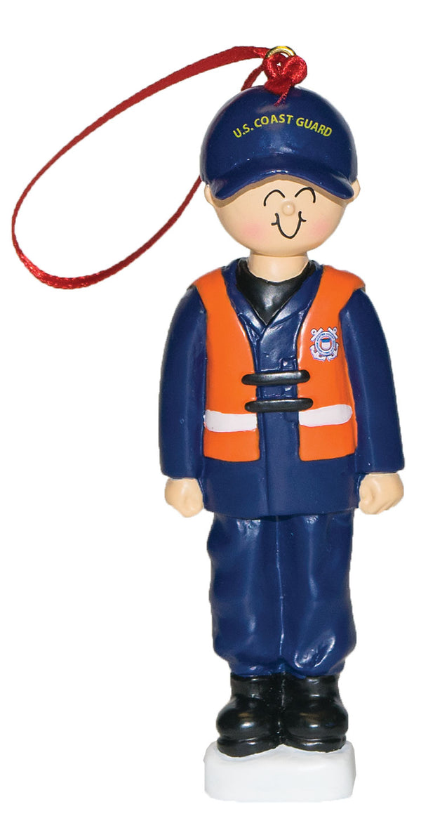Coast Guard Ornament - Blond Hair Male Figure
