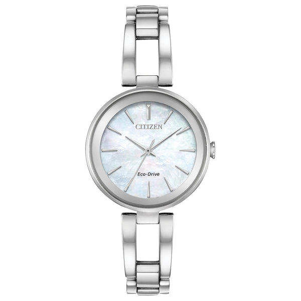 Citizen Womens Axiom Eco-Drive Watch - Silver-Tone Stainless Steel Bangle
