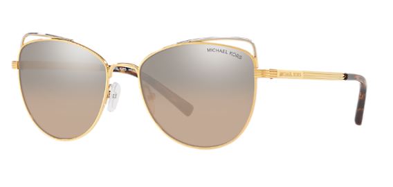 Michael Kors St. Lucia Sunglasses - Light Gold/Silver Khaki Flash