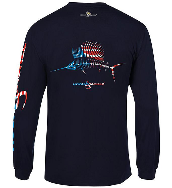 Hook & Tackle Mens American Sailfish Long Sleeve T-Shirt