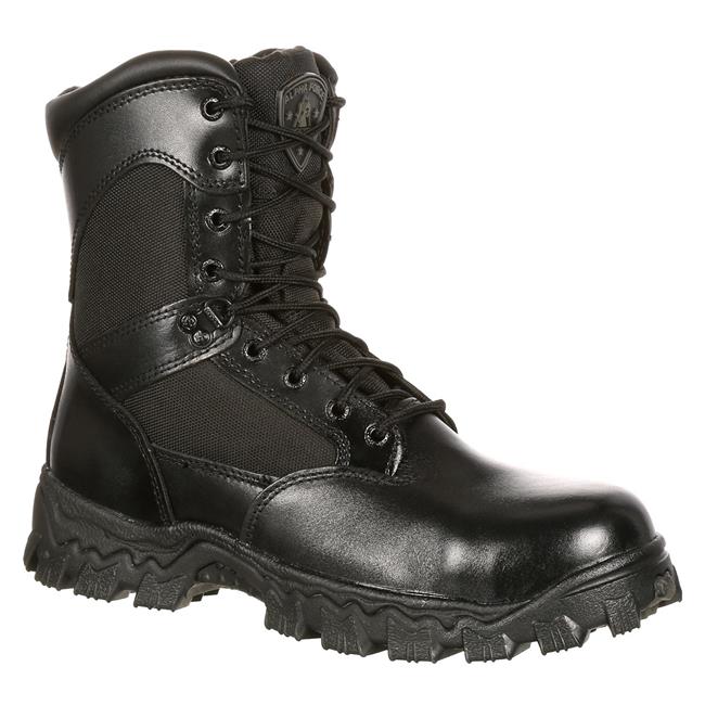 Rocky Mens AlphaForce Zipper Composite Toe Public Service Boots - Black