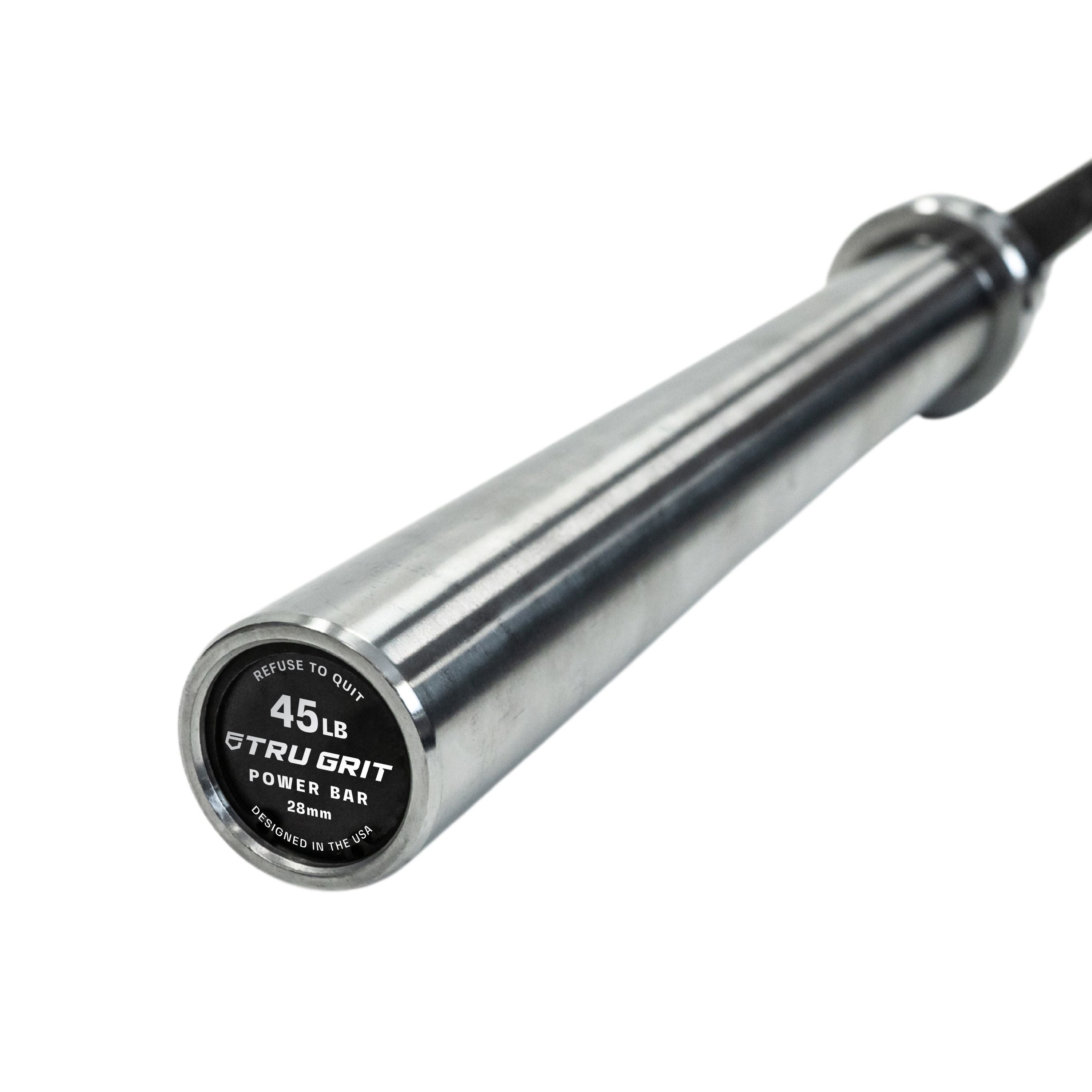 TRU GRIT 45 lbs. Black Zinc Barbell