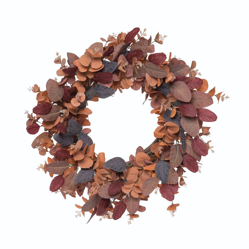Transpac Multi Color Eucalyptus & Floral Wreath
