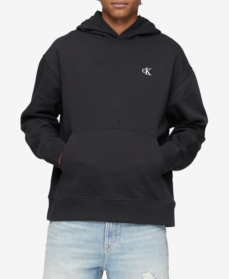 Calvin Klein Mens Archive Fleece Pullover Hoodie