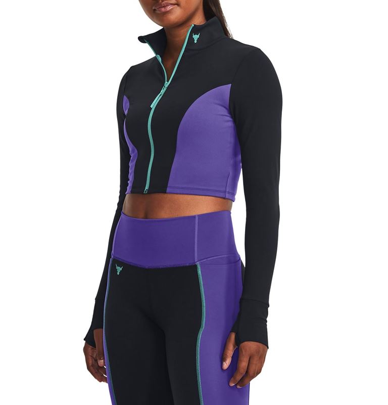 Under Armour Womens Project Rock Lets Go Long Sleeve Cropped Top