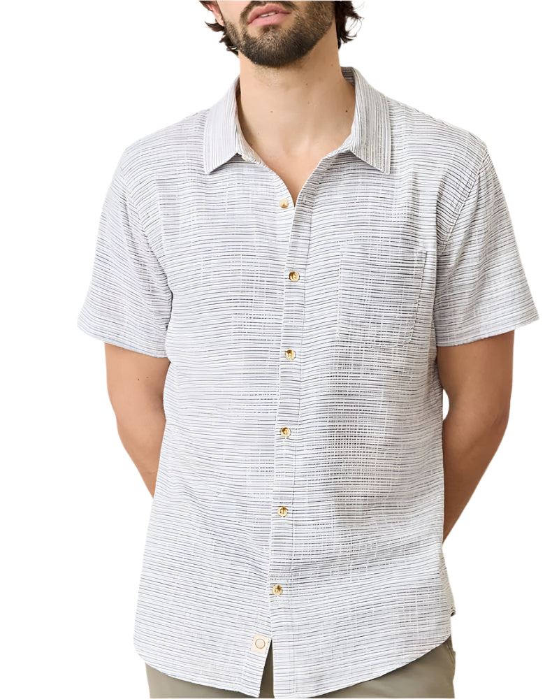 Marine Layer Mens Selvage Classic Stretch Short Sleeve Button Down Shirt