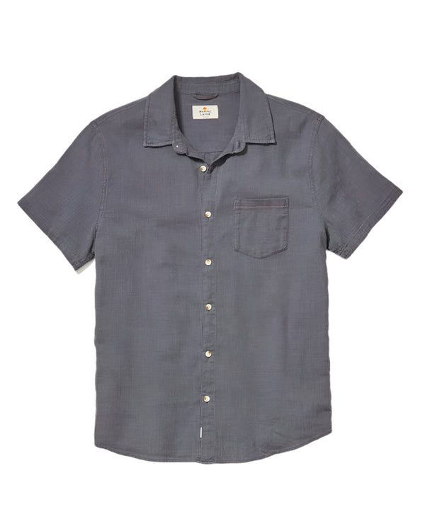 Marine Layer Mens Selvage Classic Stretch Short Sleeve Button Down Shirt