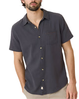 Marine Layer Mens Selvage Classic Stretch Short Sleeve Button Down Shirt