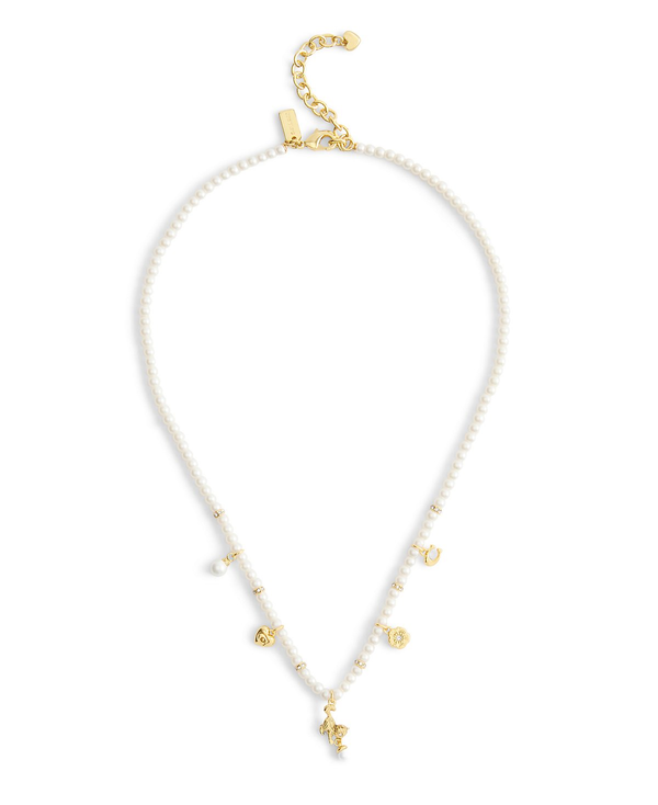 COACH Mini Cat Pearl Charms Necklace