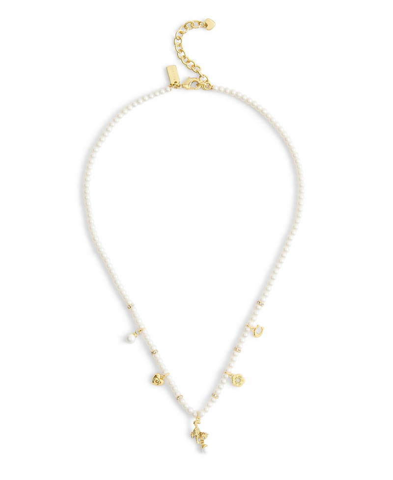 COACH Mini Cat Pearl Charms Necklace