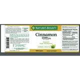 Nature's Bounty Cinnamon Capsules - 1500mg - 100 Count