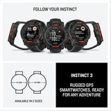 Garmin Instinct 3 GPS Smartwatch - 45 MM Solar Black with Black Band