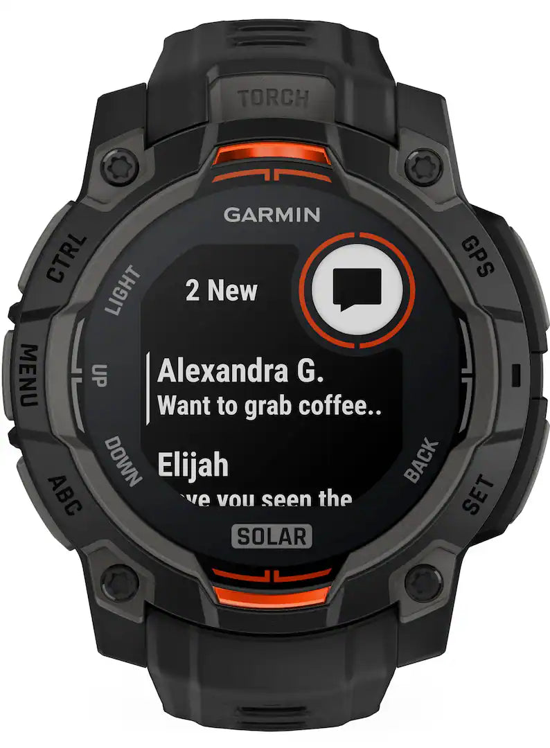 Garmin Instinct 3 GPS Smartwatch - 45 MM Solar Black with Black Band