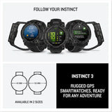 Garmin Instinct 3 GPS Smartwatch - 45 MM AMOLED Black with Black Band