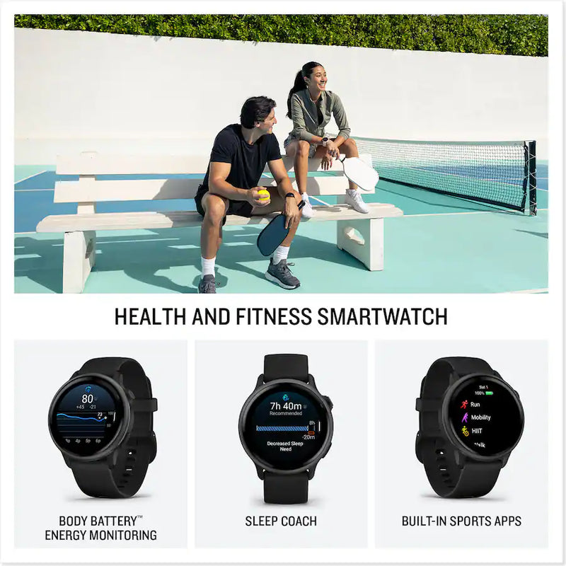 Garmin Vivoactive 6 GPS Smartwatch - 42 MM Slate with Black Band