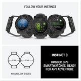 Garmin Instinct 3 GPS Smartwatch - 50 MM AMOLED Black with Charcoal Band