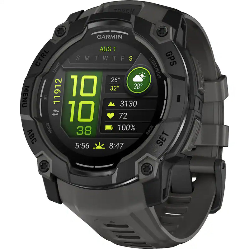 Garmin Instinct 3 GPS Smartwatch - 50 MM AMOLED Black with Charcoal Band
