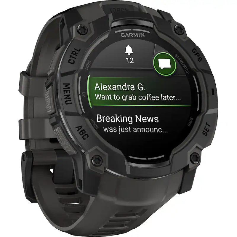 Garmin Instinct 3 GPS Smartwatch - 50 MM AMOLED Black with Charcoal Band