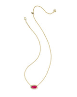 Kendra Scott Elisa Bezel Gold Short Pendant Necklace - Carmine Red Illusion