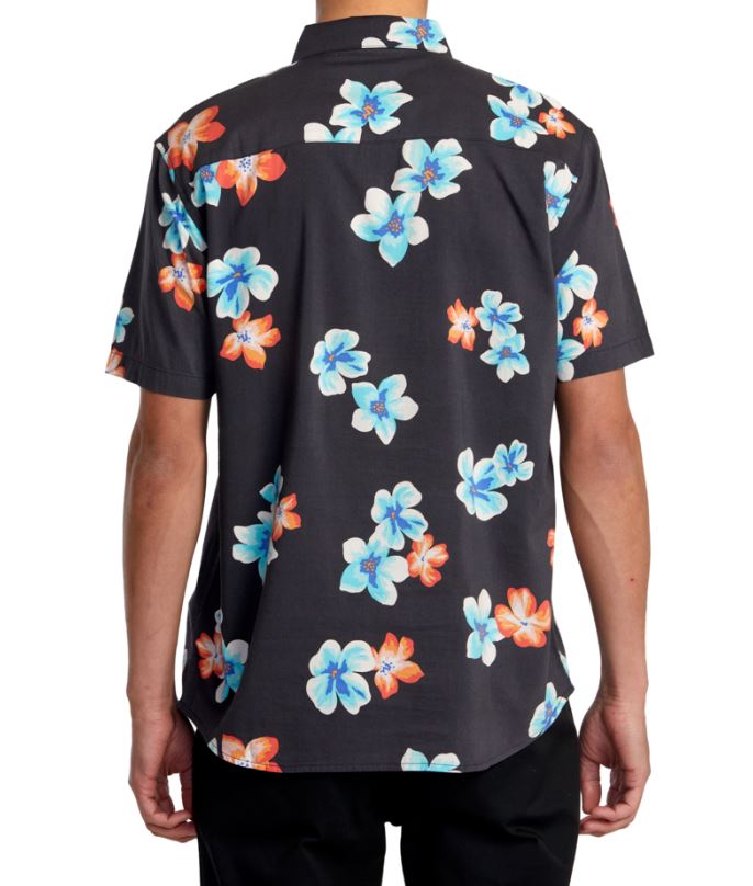 RVCA Mens Anytime Short Sleeve Button Down Shirt