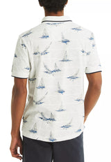 Nautica Mens Textured Short Sleeve Polo