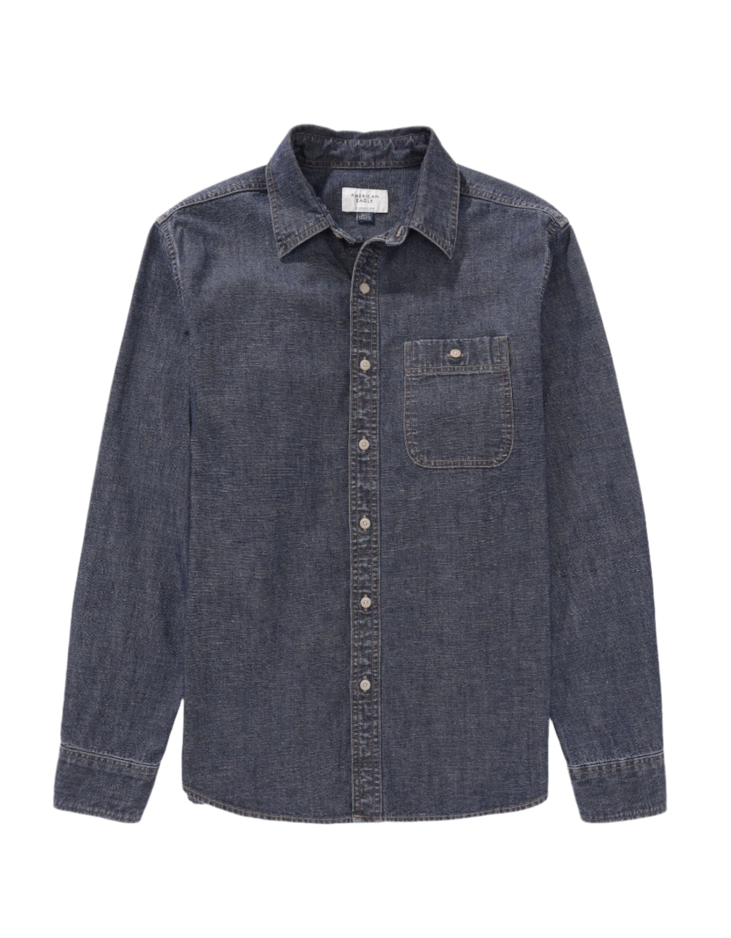 American Eagle Mens AE AE Denim Button-Up Long Sleeve Shirt ShopCGX American Eagle Mens AE AE Denim Button-Up Long Sleeve Shirt ShopCGX