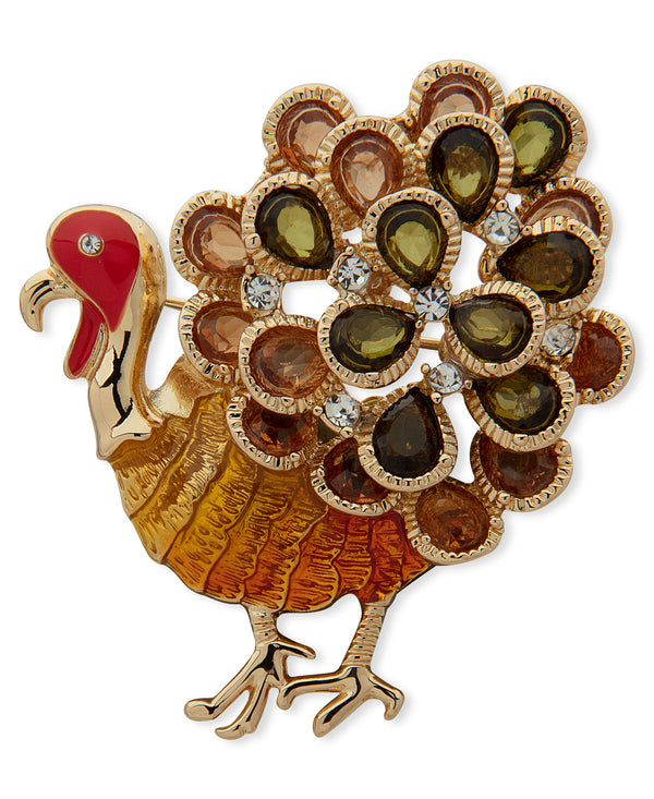 Anne Klein Boxed Turkey Brooch