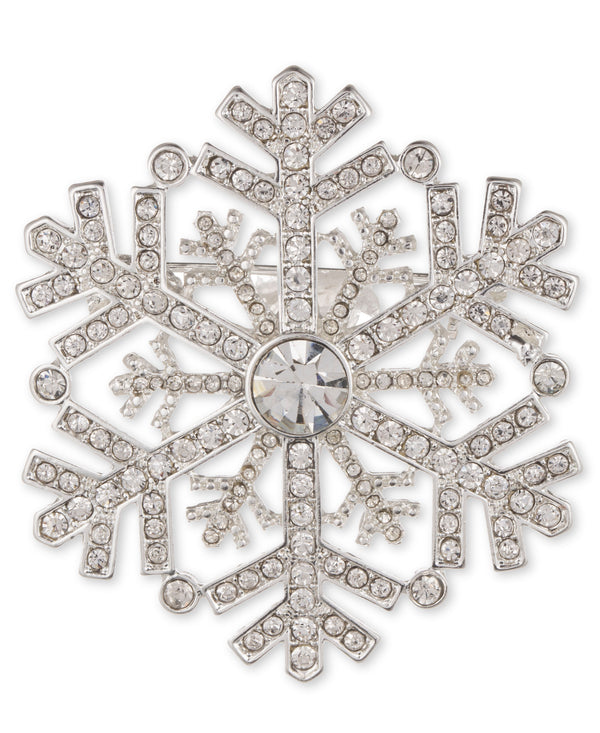 Anne Klein Silver-Tone Pave Snowflake Pin