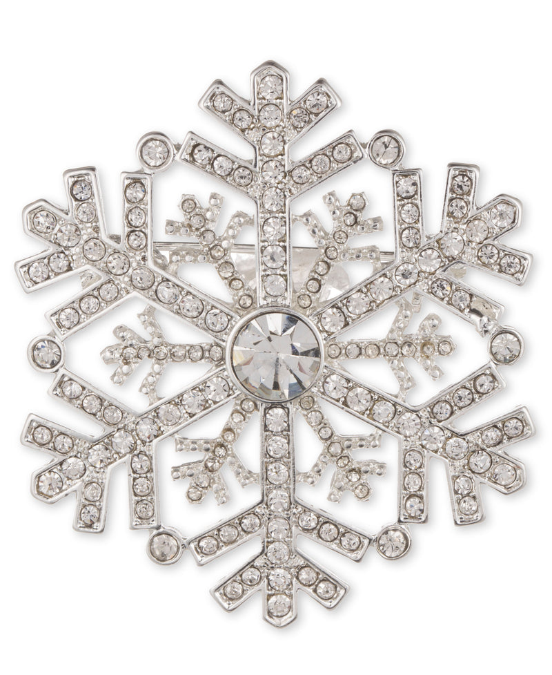 Anne Klein Silver-Tone Pave Snowflake Pin