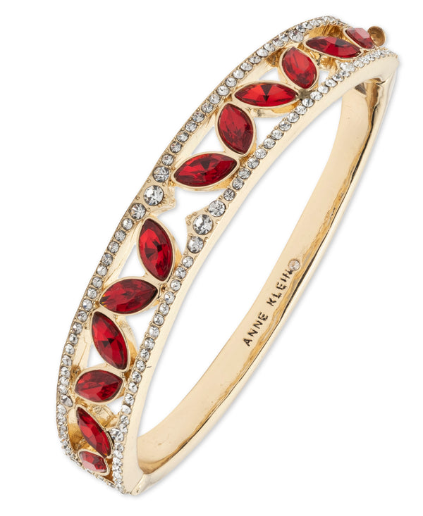 Anne Klein Gold-Tone Navette Stone Hinge Bracelet