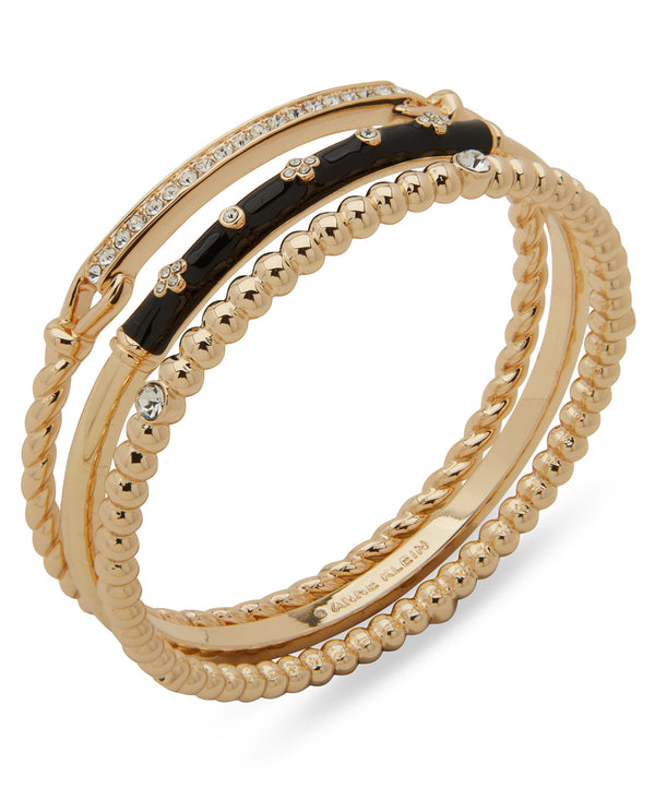 Anne Klein Gold-Tone 3-Piece Bangle Bracelet Set