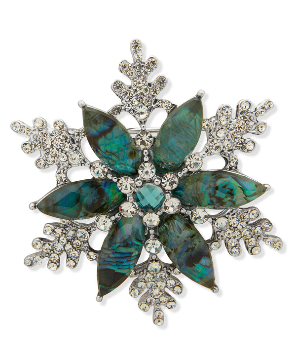 Anne Klein Silver-Tone Snowflake Pin
