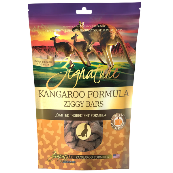 Zignature Kangaroo Formula Ziggy Bars Biscuit Dog Treats - 12 oz.