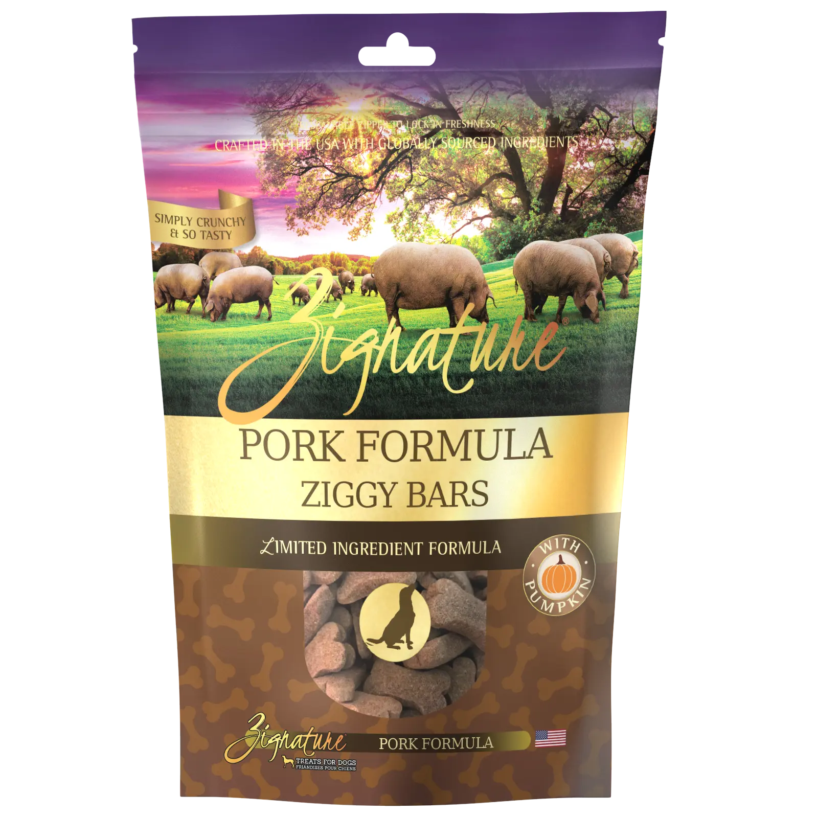 Zignature Pork Formula Ziggy Bars Biscuit Dog Treats - 12 oz.