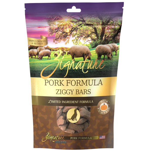 Zignature Pork Formula Ziggy Bars Biscuit Dog Treats - 12 oz.